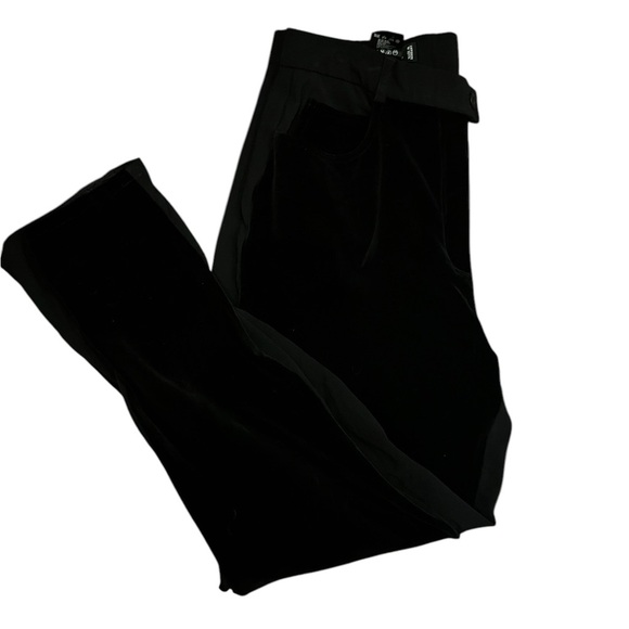 Women’s Espada Two Tone Black Velvet Front Pants Size 42 - Picture 3 of 5